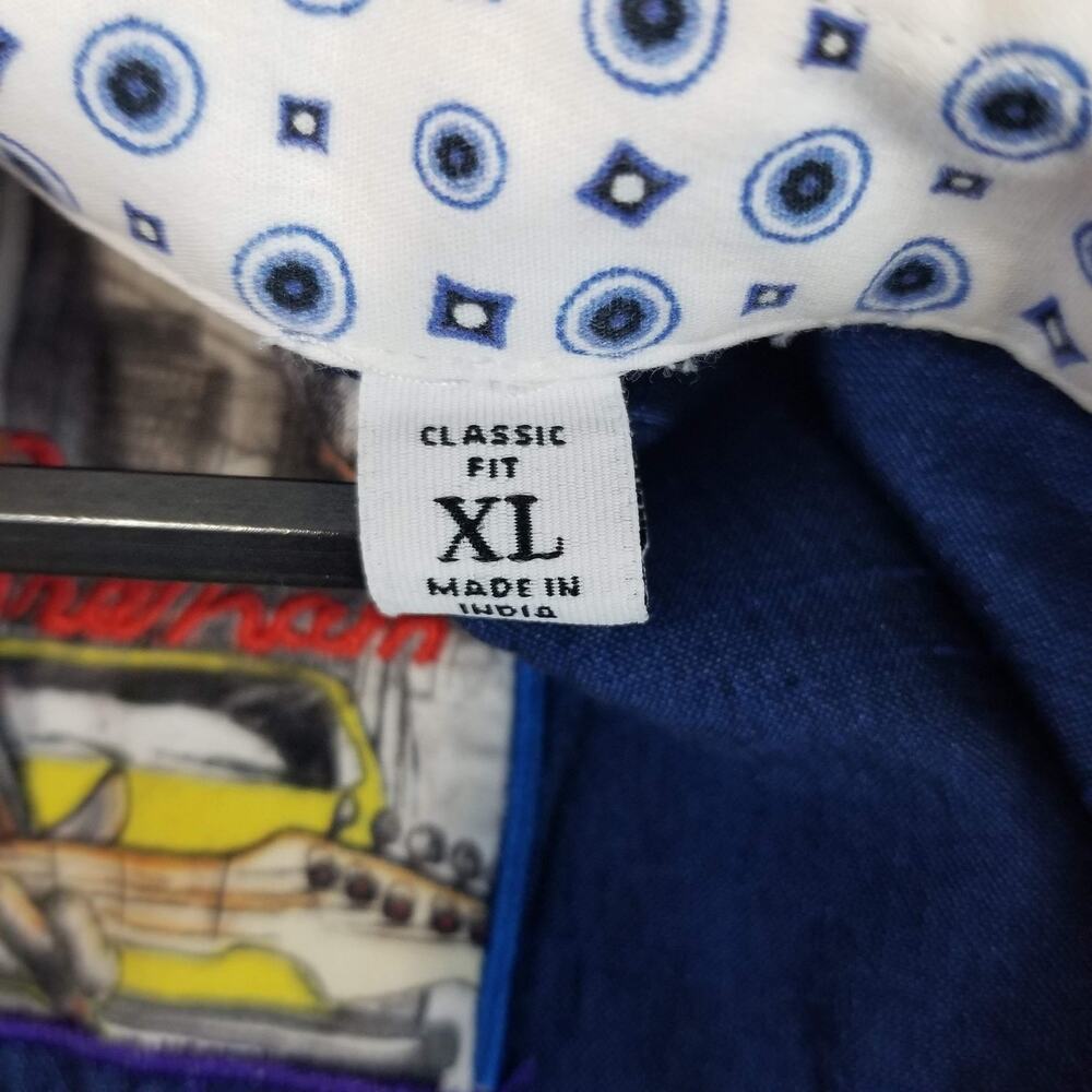 Robert Graham Shirt Mens XL Blue White Plaid Classic Fit Button Up Cotton Casual - Picture 5 of 10